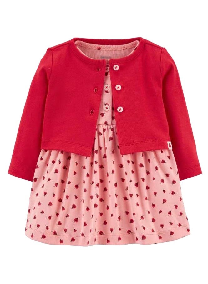 RedMapleTEK 2-Piece Set Of Baby Girl Jacket And Short-Sleeved Dress - Image 1