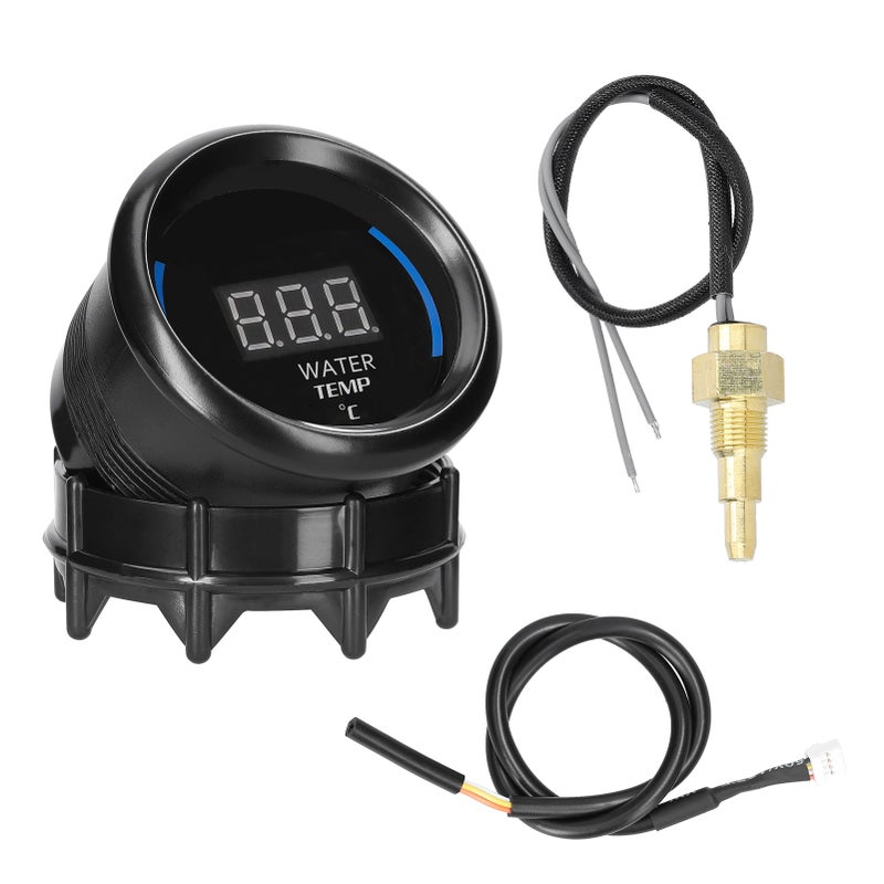 52mm Water Temperature Gauge Car Digital Meter LED Display 20-120℃ with Sensor Alarm Function for Car Truck Motorcycle - Image 2