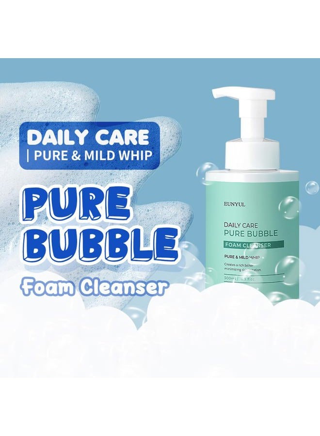 Eunyul Daily Care Pure Bubble Foam Cleanser 16.9 fl. Oz. Korean Skincare Cosmetics PH 5.5 Bubble foam with Pump type Large Size Foam Cleansing for Deep cleansing & Hydration after face washing - Image 2