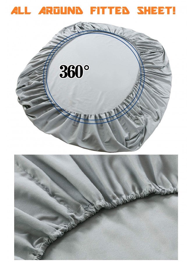 أوراق النخيل بتصميم فاخر ومريح - مجموعة ملاءات سرير ناعمة من الميكروفايبر بجودة فندقية 1500، مقاومة للتجاعيد والتلاشي (6 قطع)، كوين، أوراق النخيل