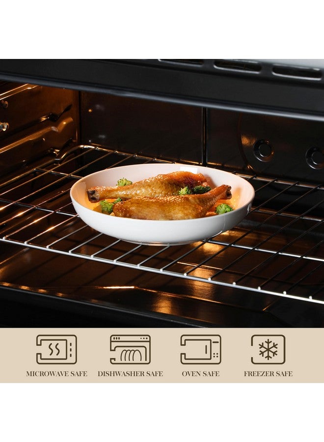 MALACASA 10" Large Pasta Bowls, 56 OZ White Salad Bowls Soup Bowls, Porcelain Serving Bowls Set of 4, Large Kitchen Bowl Plates Pasta Plates, Microwave & Dishwasher Safe, Series REGULAR - Image 4