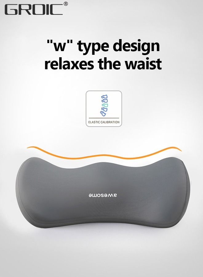 GROIC Lumbar Support Pillow and Car Headrest Neck Pillow Set,Car Back Cushion Lumbar Support and Car Neck Pillow Kit,Memory Foam Ergonomic Seat Cushion with Adjustable Strap Automotive Interior - Image 2