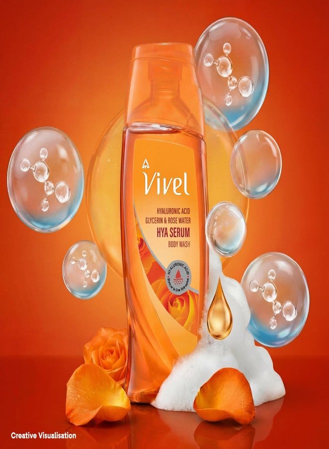 Vivel Hya Serum Body Wash 200ml|Hyaluronic Acid, Glycerin & Rose Water|Deep Intense Daily Hydration Shower Gel|Improve Dry Rough Skin Texture |Dermatologist Recommended |No Paraben|For Men & Women - Image 2