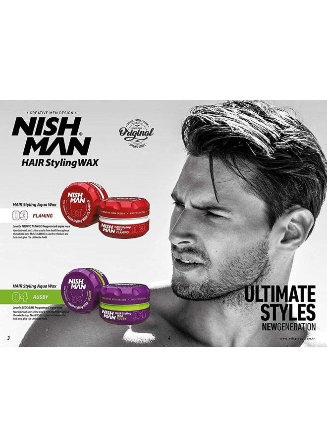 NISHMAN Hair Styling Series (03 Flaming AQUA WAX, 150ml) - Image 2