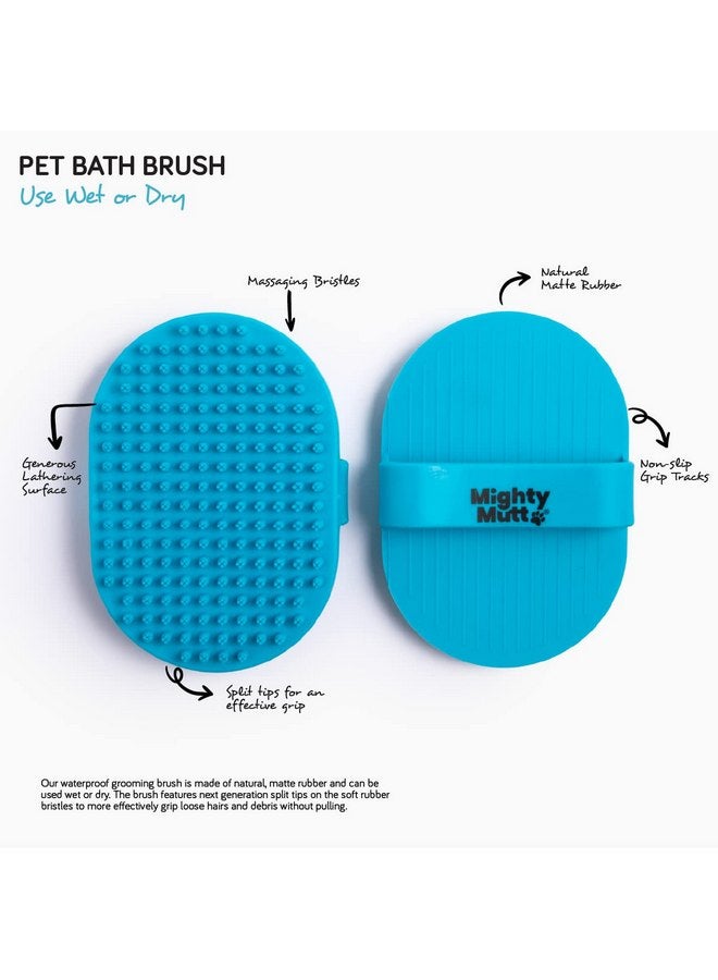 Mighty Mutt Pet Grooming Brush | Rubber Soft Bristles for Deep Cleaning | Massage Brush for Dogs and Cats | 1 pc - Image 2