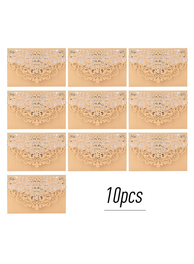 NIBEMINENT 10-Piece Wedding Invitation Card Set Beige