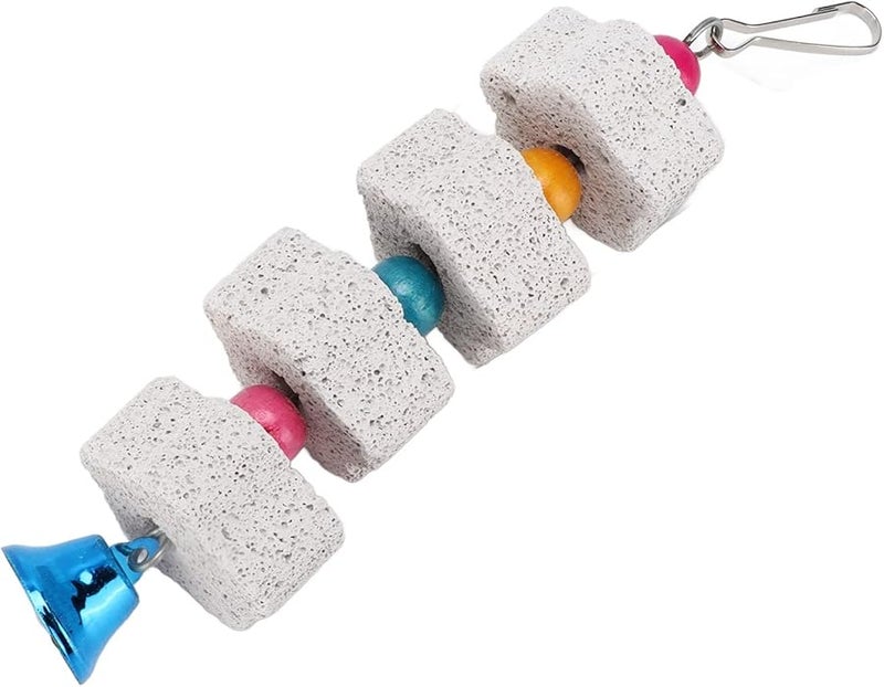 لعبة مضغ من الحجر المعدني الطبيعي للببغاء والهامستر لطحن منقار الطائر واللعب المعلق - Image 5