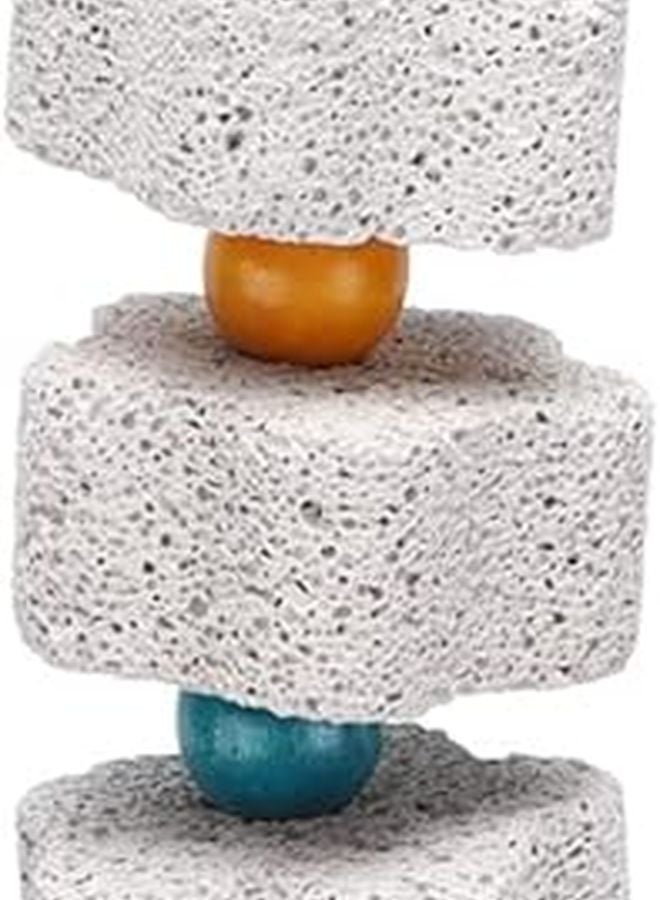 لعبة مضغ من الحجر المعدني الطبيعي للببغاء والهامستر لطحن منقار الطائر واللعب المعلق - Image 1