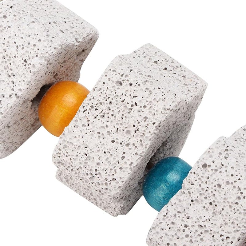 لعبة مضغ من الحجر المعدني الطبيعي للببغاء والهامستر لطحن منقار الطائر واللعب المعلق - Image 4