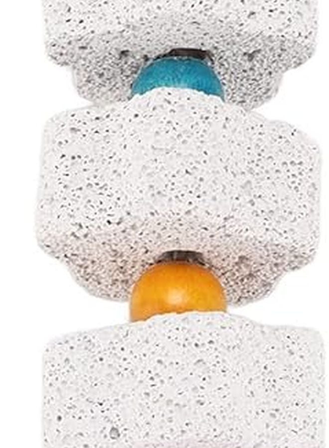 لعبة مضغ من الحجر المعدني الطبيعي للببغاء والهامستر لطحن منقار الطائر واللعب المعلق - Image 3