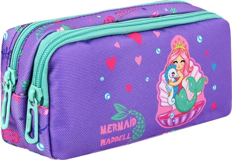 Waddell Licensed Lilac Mermaid Patterned 2 Pocket Pencil Case - Image 4