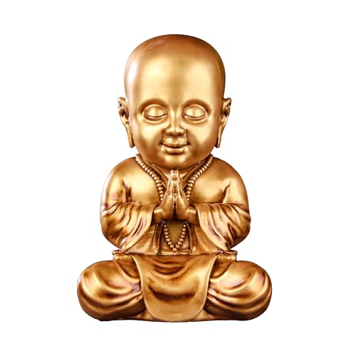 Artarium Baby Monk Statue Monk Buddha Idol Showpiece Figurine Gautam Buddha Statue for Car Dashboard Table Top Home Decoration (Baby Monk 4Inch) - Image 1