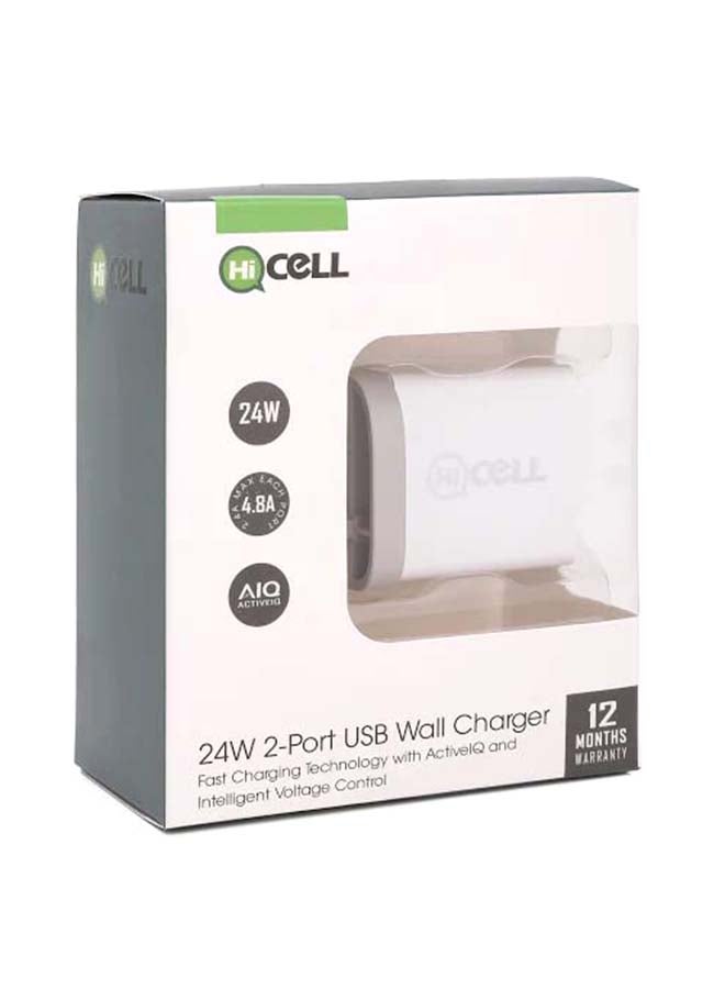 NIBEMINENT Dual Port USB Charger White - Image 2