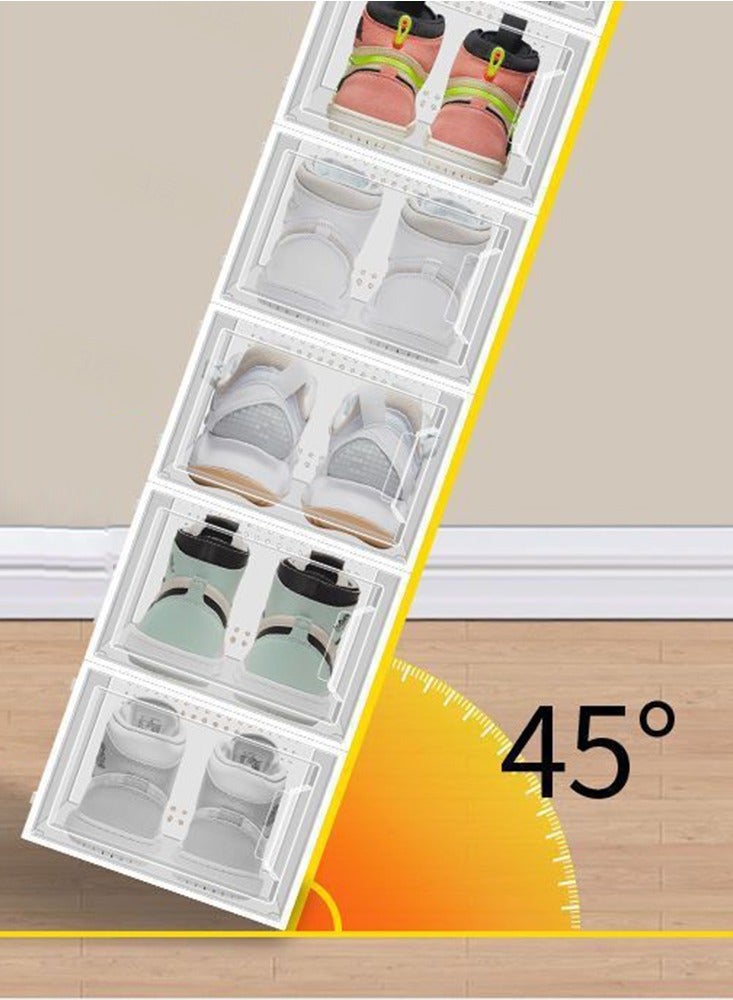 CityRiya-Long Shoe Organizer Storage Boxes 15 Pack Sneaker Containers Bins for Closet Clear Stackable Shoe Storage Box Large Shoe Box Plastic Shoe Organizer for Shoe Rack Shoe Display Case  - Image 3