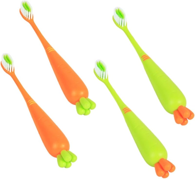 4 قطع فرشاة أسنان كرتونية للأطفال بشعيرات ناعمة للاستخدام اليومي للفتيان والفتيات - Image 2