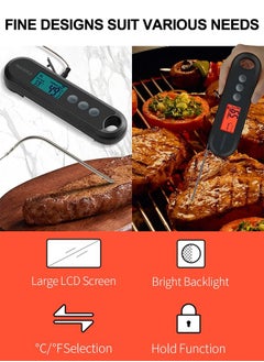 INKBIRD INKBIRD Digital Food Thermometer IHT-2XP Supports External Probes Instant Read Meat Thermometer Grilling Large Backlit LCD Auto Sleep Temperature Alarms Calibration Ideal For Cooking Frying  - Image 4