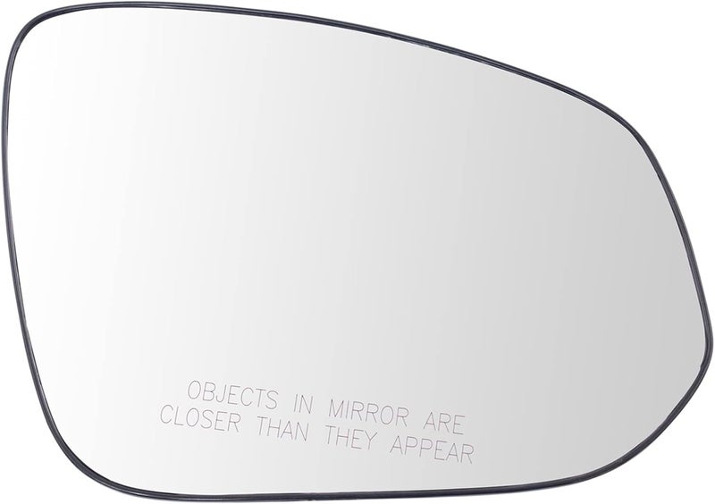 TRQ Passenger Side Mirror Glass with Backing Plate Compatible with 2014-2017 Toyota Highlander TO1325120 - Image 1