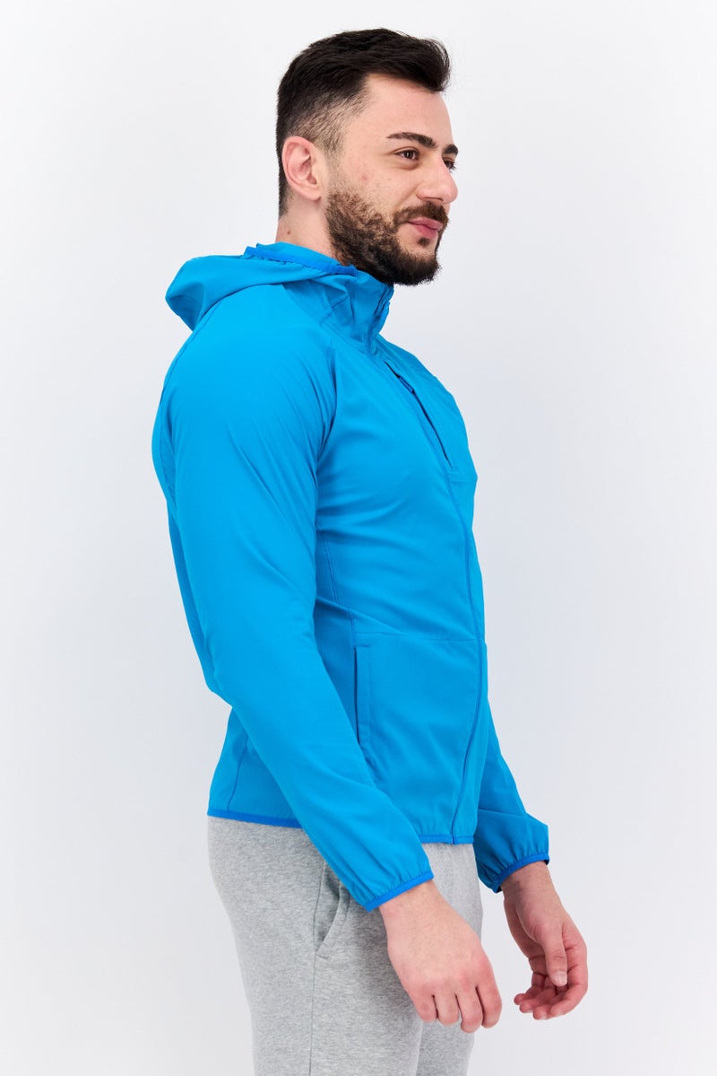 Brooks جاكيت تدريب رياضي للرجال بأكمام طويلة، أزرق كهربائي - Image 3