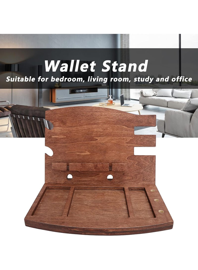 GGOOT Wood Docking Station, Nightstand Organizer with Phone Holder Key Holder Wallet Stand Desk Storage Bracket for Man Woman Birthday Gift - Image 4