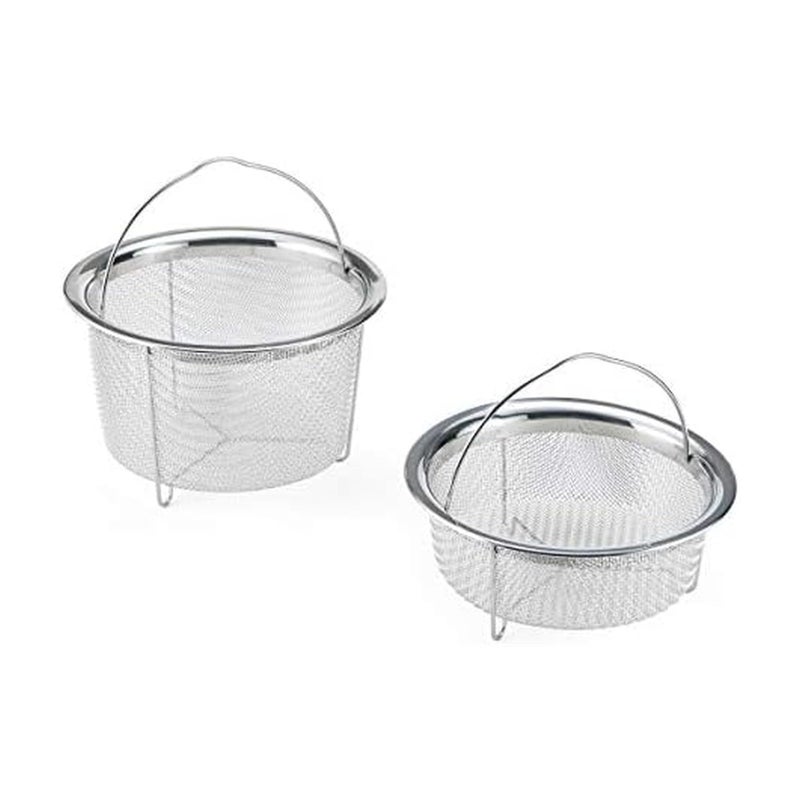 Instant Pot Official Mesh Steamer Basket Set, Stainless Steel, Dual-Purpose Steamer & Strainer, Easy-Lift Handle, Dishwasher Safe, Rust-Resistant, Essential Accessory for Healthy Cooking - Image 1