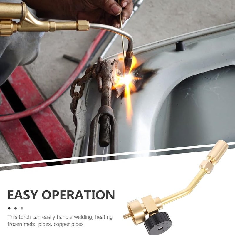 Brass Portable Propane Torch Head with Flame Valve for Soldering Brazing and Metal Heating - Image 4
