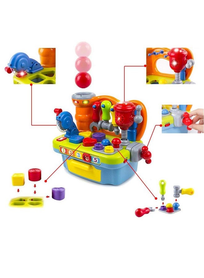 Yiosion Musical Learning Tool Workbench Work Bench Toy Activity Center For Kids With Shape Sorter - Image 4