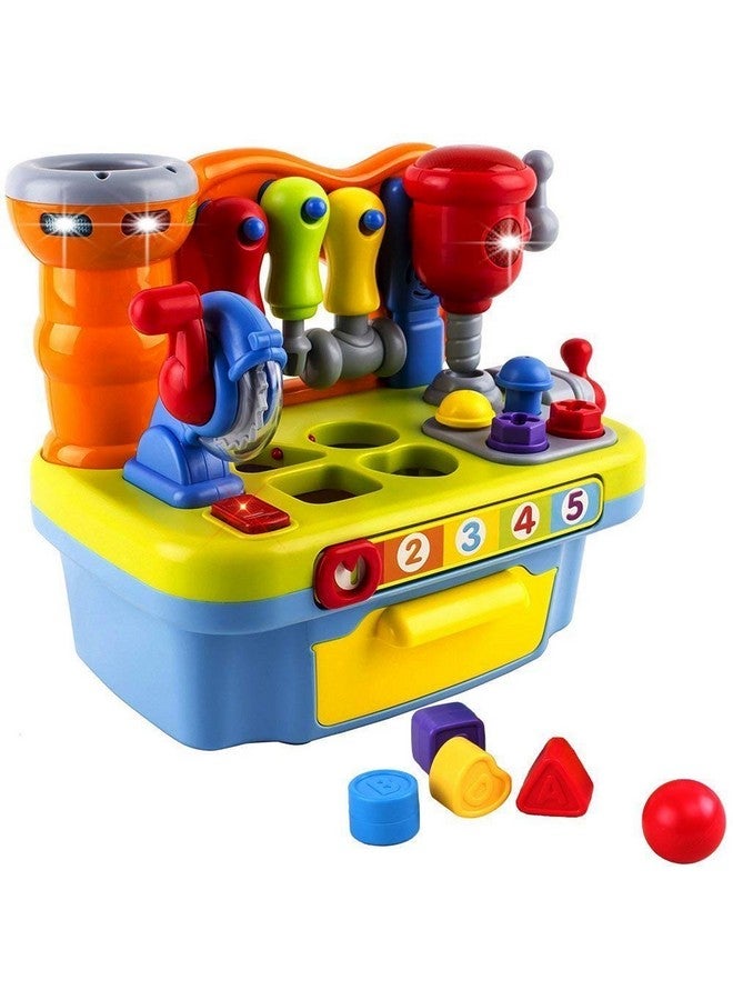Yiosion Musical Learning Tool Workbench Work Bench Toy Activity Center For Kids With Shape Sorter - Image 1
