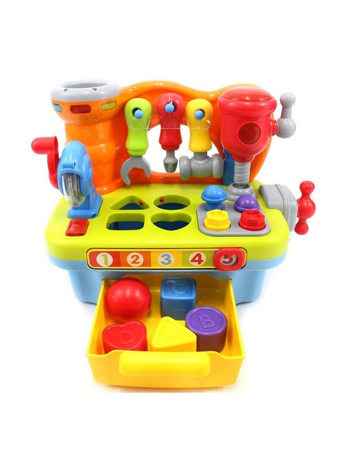 Yiosion Musical Learning Tool Workbench Work Bench Toy Activity Center For Kids With Shape Sorter - Image 3
