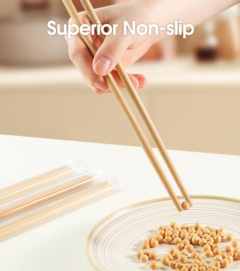 LOROTOCO 500Pairs Bamboo Chopsticks Disposable | Individually Wrapped | Bulk | Separated | Round | Premium Quality-（9.45in) - Image 4