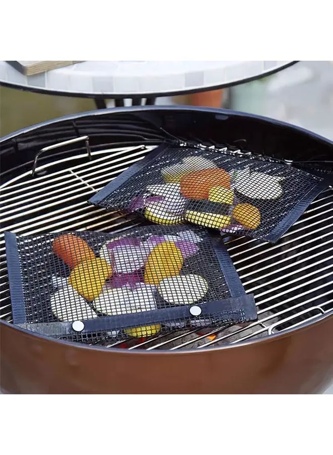 Black Portable Barbecue Bag For Outdoor Camping Picnics High Temperature Resistant With Non Stick Teflon Surface - Image 1