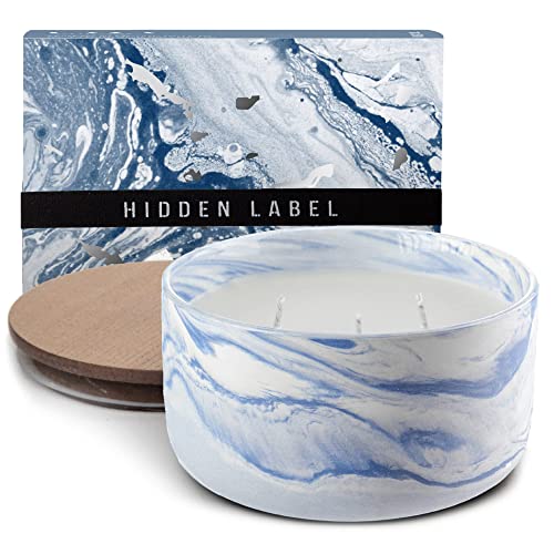 Hidden Label Scented Soy Candles Large Candle 3 Wicks 136oz Sea Salt Rose Ceramic Jar Lava Collection Gorgeous Gifts for Birthday Thanksgiving Christmas