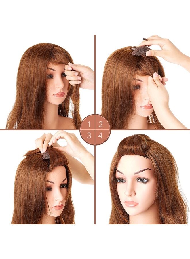 Waydress 4 Pieces Puff Hair Head Cushion Invisible Fluffy Hair Pad Sponge Clip Front Hair Base Comb Bun Bump Up Volume Hair Base Invisible Fluffy Styling Insert Increase Hair Pad for Women Girls (Brown, Black) - Image 3