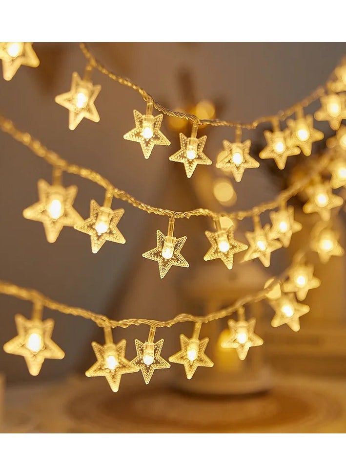 Nisf Al Qamar Ramadan lighting, 40 star bulbs, 5 meters, connected via USB or batteries 