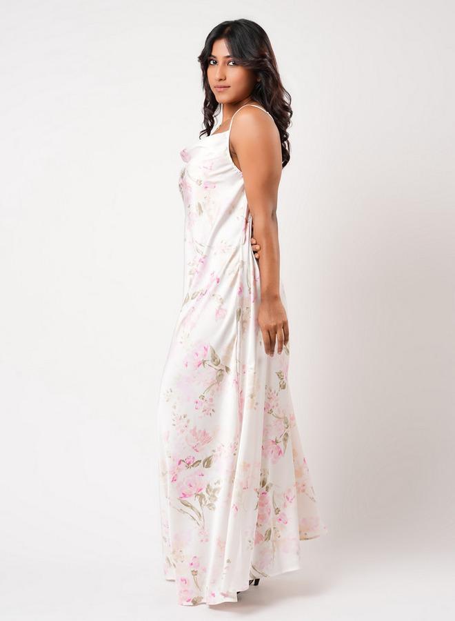 Aadaraya Sleeveless Floral Print Maxi Night Gown - Image 3