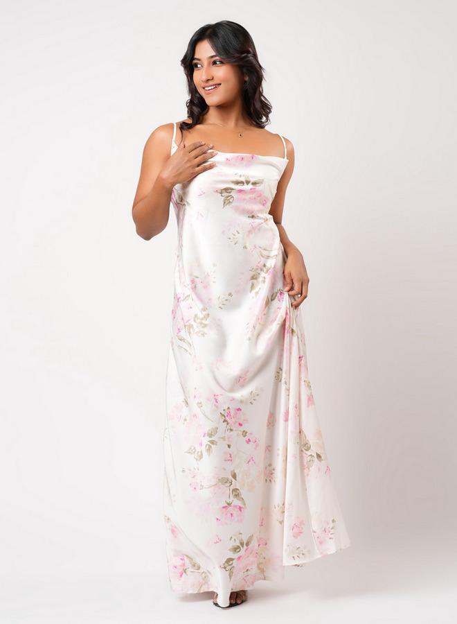 Aadaraya Sleeveless Floral Print Maxi Night Gown - Image 2