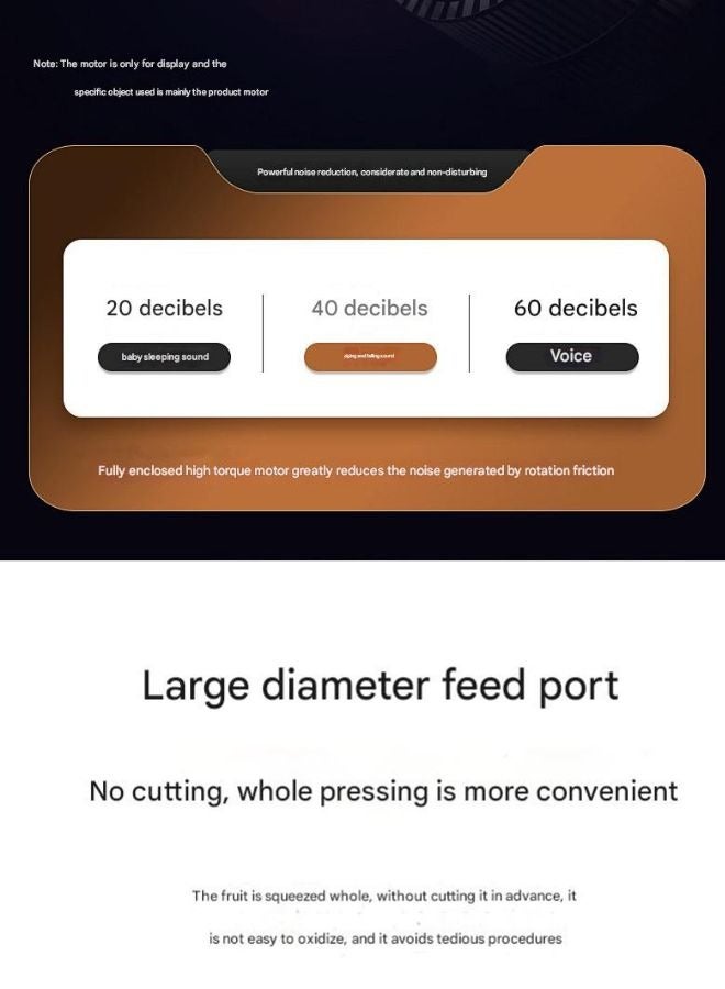 SAVTM Slow Juicer 250W | 300ml Capacity | 55 RPM | Gray | ABS + PC Material | Continuous Operation | Customizable Color - Image 4