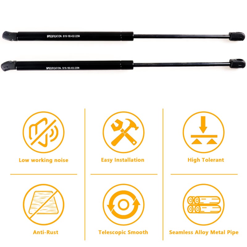 RERPRO Hood Struts Lift Support Kit for Ford Bronco 2 Door 4 Door 2021 2022 2023 2024 2025 Accessories Front Quick Hood Lift Supports Shocks Gas Springs Prop Rod Replacements, 2 Pack Black - Image 4