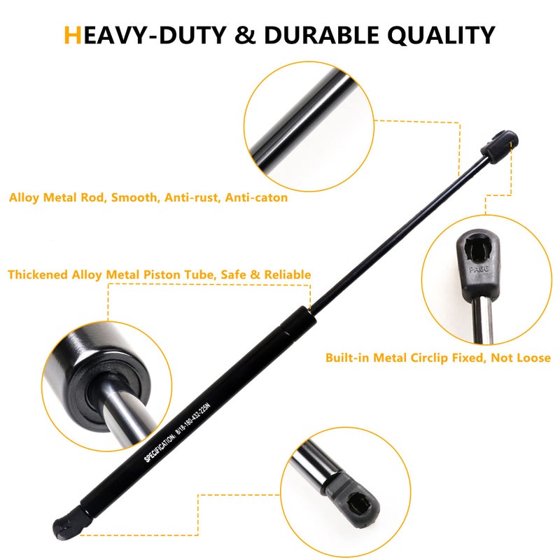 RERPRO Hood Struts Lift Support Kit for Ford Bronco 2 Door 4 Door 2021 2022 2023 2024 2025 Accessories Front Quick Hood Lift Supports Shocks Gas Springs Prop Rod Replacements, 2 Pack Black - Image 3