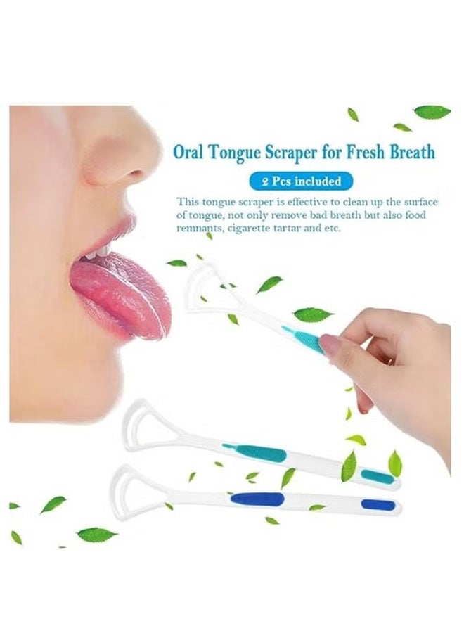 YJ 2 Pcs Tongue Scraper Oral Tongue Cleaner Mouth Tongue Cleaning Brush Fresh Breath Maker Oral Hygiene Care Brush - Image 4