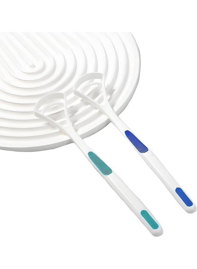 YJ 2 Pcs Tongue Scraper Oral Tongue Cleaner Mouth Tongue Cleaning Brush Fresh Breath Maker Oral Hygiene Care Brush - Image 2