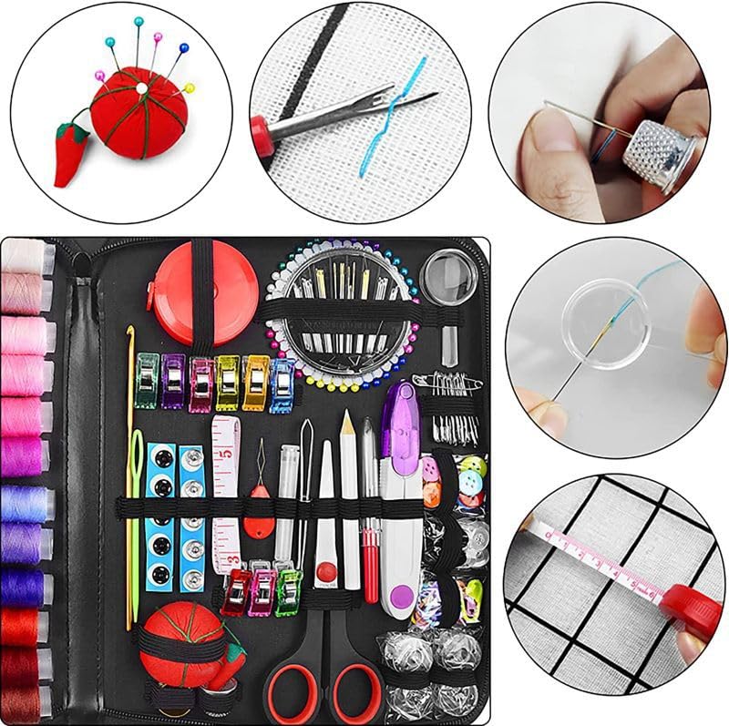 FNV Sewing kit, 229 pcs Sewing Accessories, Friendly for Beginner and Professional for Worker, Suitable for Travel, Home, School and DIY Gift, Needles, Scissors, 41XL Thread Spools - Image 3