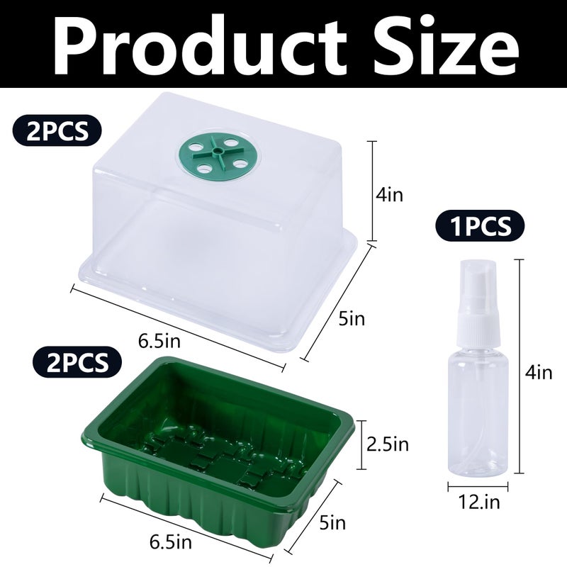DECOHS 2 Pack Monotub Mushroom Grow Kit, Small Mushroom Fruiting Chamber Propagation Boxes, Monotub Mushroom Growing Box Mini Greenhouse with Adjustable Ventilation & Spray Bottle for Horticulture Supplies - Image 2
