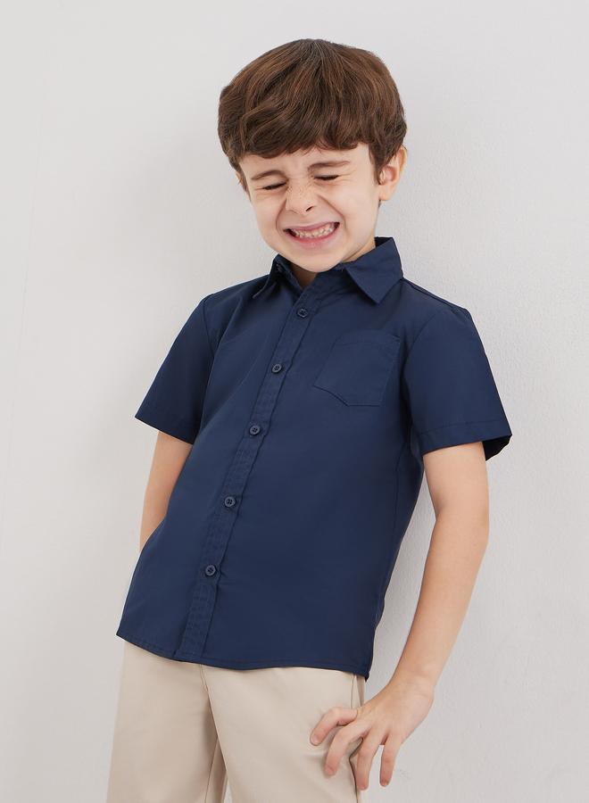 ستايلي قميص مدرسي ستايلي بويز كحلي بياقة وجيب - Image 1