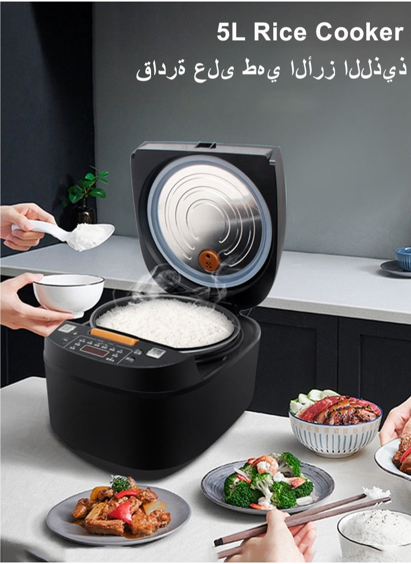 Arabest 5L Rice Cooker, Portable Rice Cooking Machine Non-Stick and Auto Keep Warm, Electric Rice Cooking Pot for White rice, Brown rice, Soup, Porridge  - Image 1