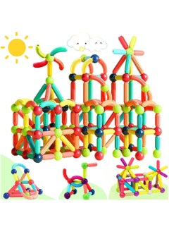 TEGRILO 84 PCS Magnetic Building Blocks Toy. Stacking Stick Rods and Ball Educational Construction Puzzle for Kids  - Image 1