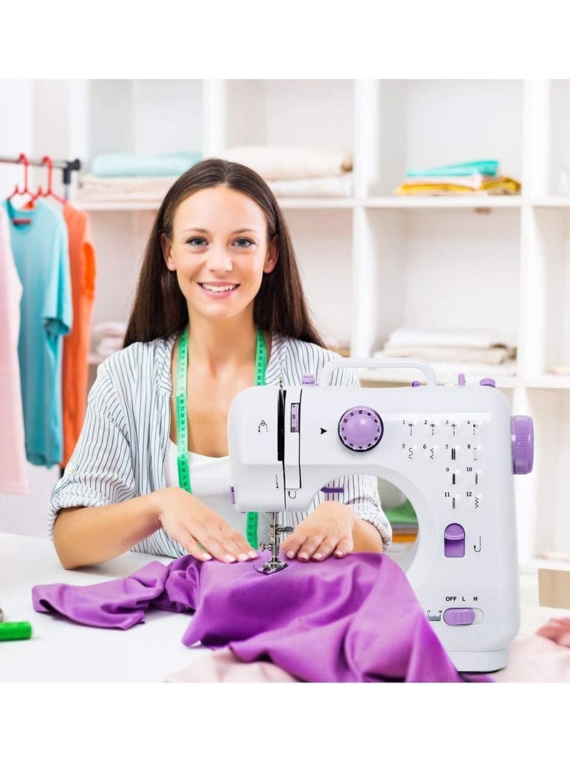 DubaiGallery Portable Multi-Function Sewing Machine, 12 Stitches Double Speed Control Heavy Electric Handheld Embroidery Overlock Quick Household Sewing - Image 4