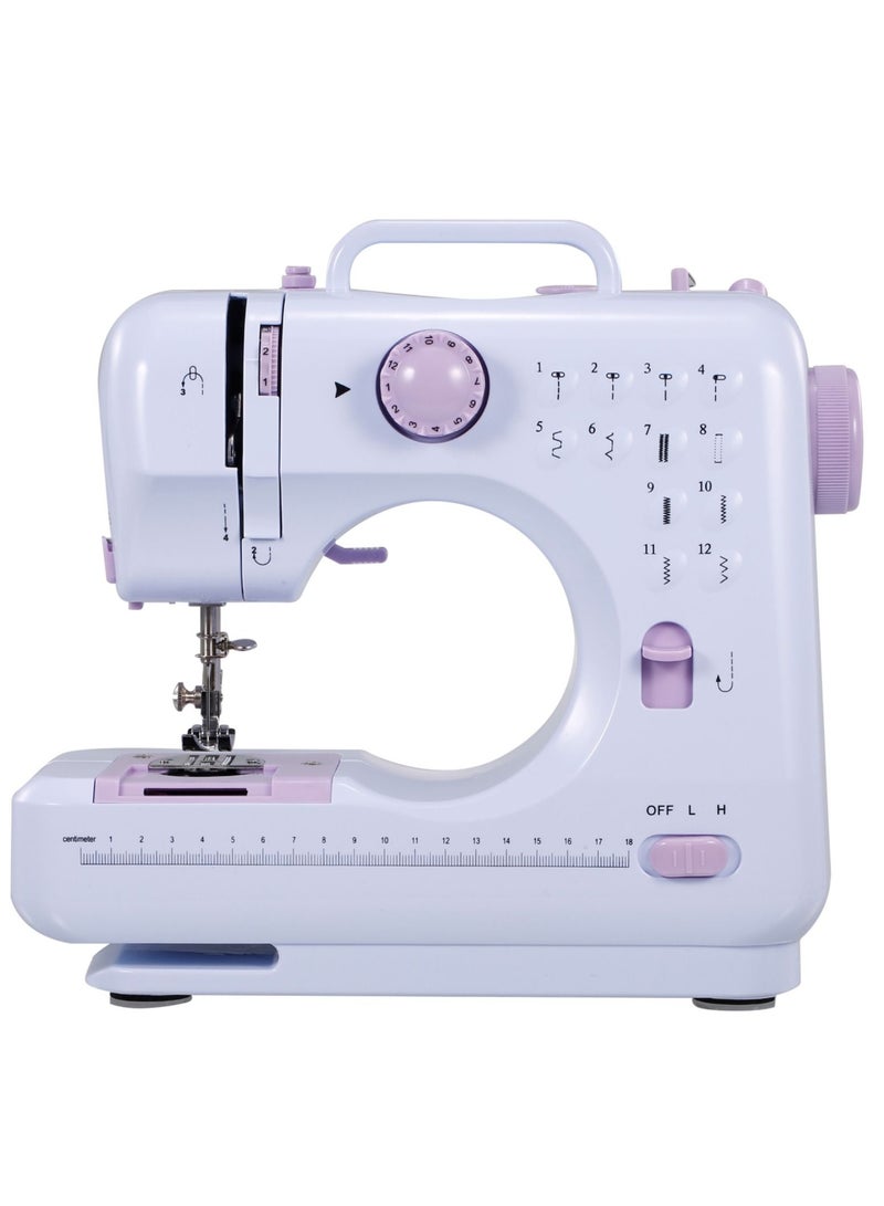 DubaiGallery Portable Multi-Function Sewing Machine, 12 Stitches Double Speed Control Heavy Electric Handheld Embroidery Overlock Quick Household Sewing - Image 1