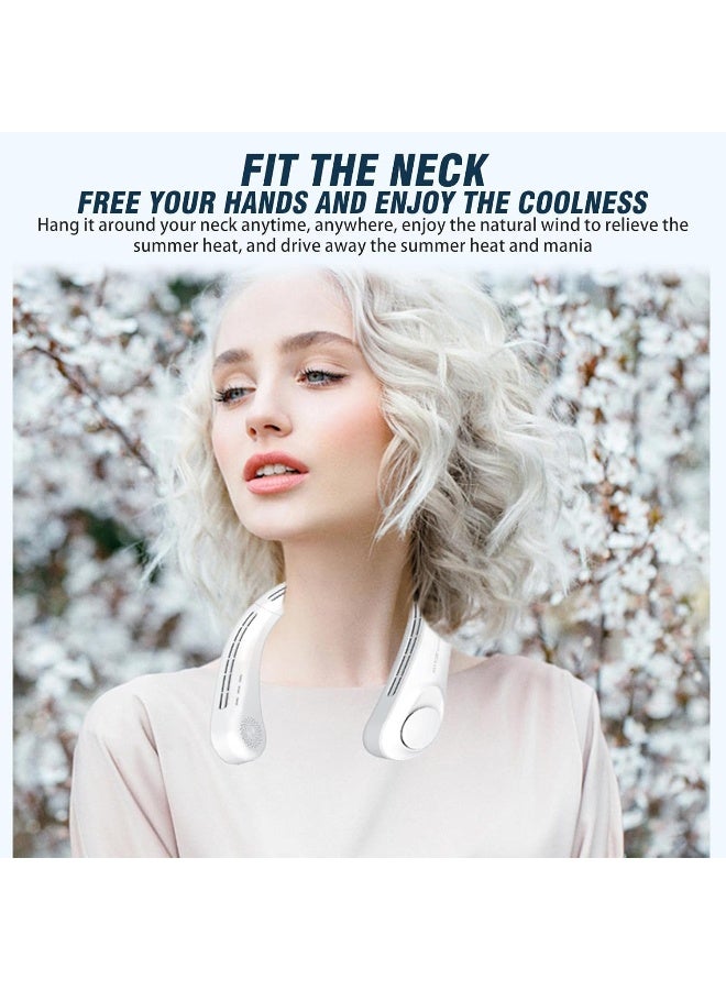 Portable Neck Fan | USB Powered Portable Cooling Personal Fans, Cooling Hanging Neck Fan, Headphone Design, 3 Speeds, for Travel, Outdoor Indoor - Image 5