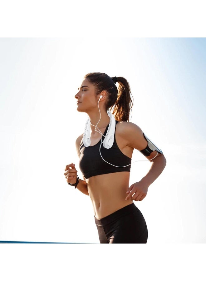 Portable Neck Fan | USB Powered Portable Cooling Personal Fans, Cooling Hanging Neck Fan, Headphone Design, 3 Speeds, for Travel, Outdoor Indoor - Image 2