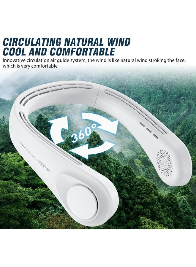 Portable Neck Fan | USB Powered Portable Cooling Personal Fans, Cooling Hanging Neck Fan, Headphone Design, 3 Speeds, for Travel, Outdoor Indoor - Image 4